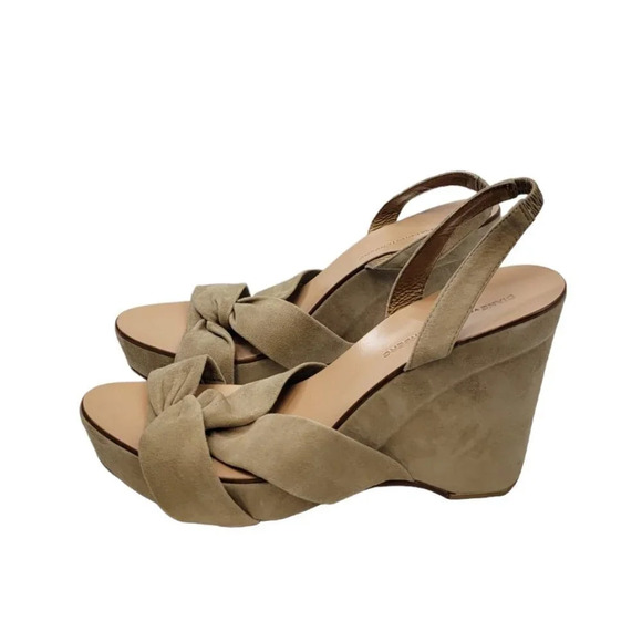 Diane Von Furstenberg Suede Slingback Wedges Size 9.5 - Picture 11 of 14